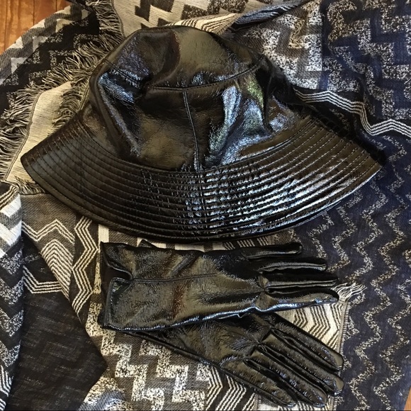 Topshop Black Vinyl Bucket Hat | Poshmark